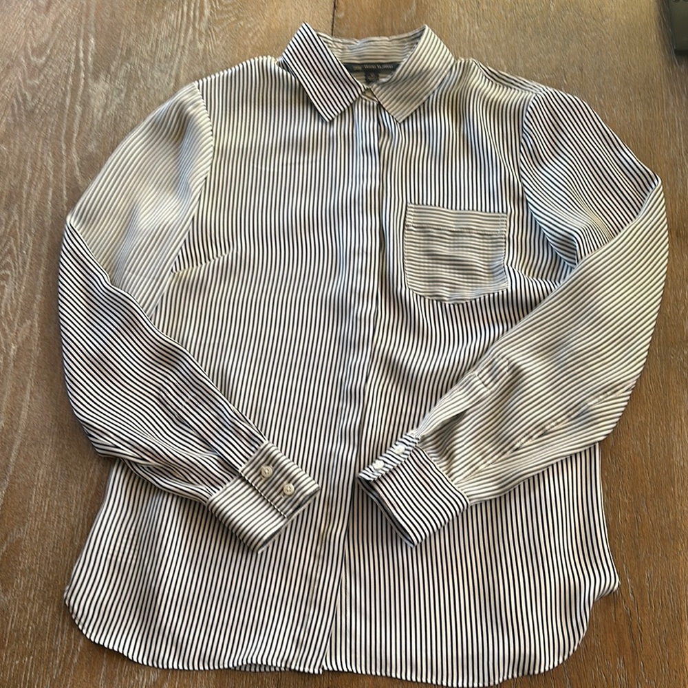 Brooks Brothers Striped Button-Up Blouse